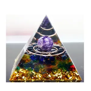 Thạch Anh Tím chữa bệnh lớn nubian orgone kim tự tháp hài hòa năng lượng orgonite Reiki chữa bệnh tinh thể bán buôn cung cấp