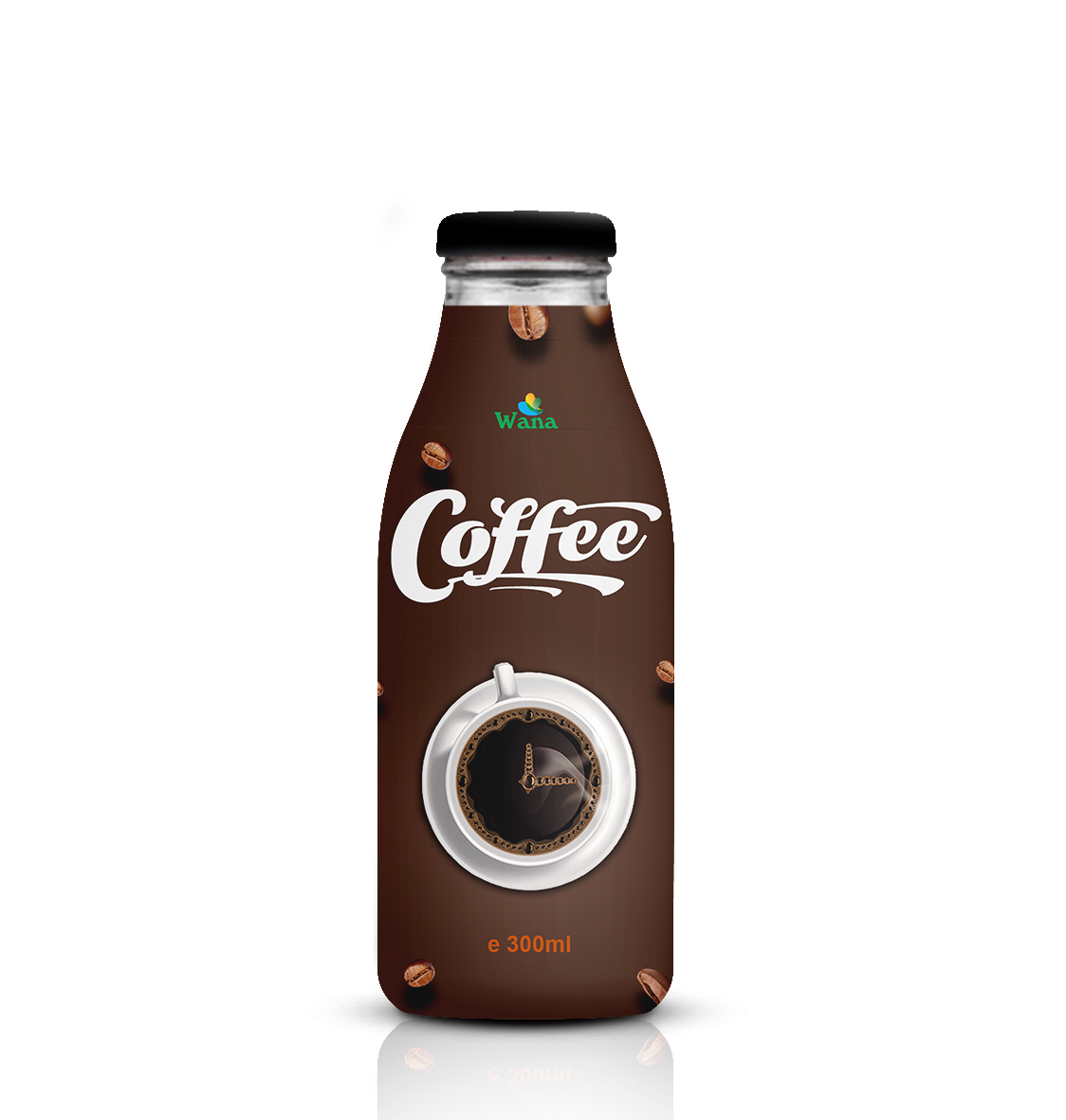 Premium Quality Black Coffee Drink in 300ml Glass Botlled