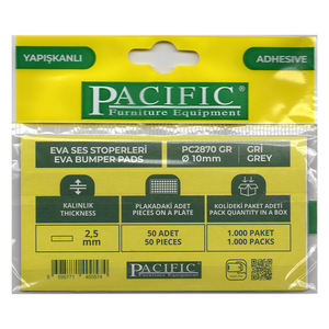 Tampon anti-choc pour armoire en EVA auto-adhésive, gris, 10mm, 1 pièce - Product Image 2