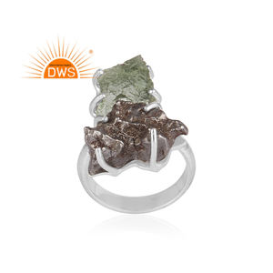 Lot de pierres précieuses en argent sterling 925, anneaux empilables, fabrication de bijoux - Product Image 1