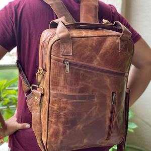 Fait main Unisexe Pleine Fleur En Cuir Ordinateur Portable Sac À Dos Sac À Dos Sac À Dos D'épaule - Product Image 1