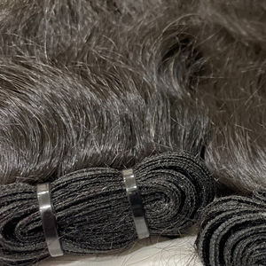 Extensiones de cabello humano de la mejor calidad, mechones de pelo NATURAL virgen sin procesar, cutículas de pelo NATURAL, negro y marrón - Product Image 1