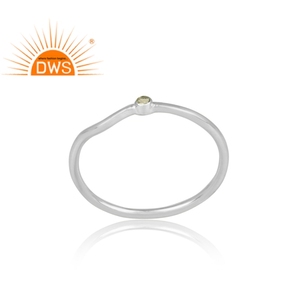 Anillo de piedras preciosas de peridoto de corte redondo, joyería hecha a mano, sortija de plata fina de 925, joyería al por mayor - Product Image 2