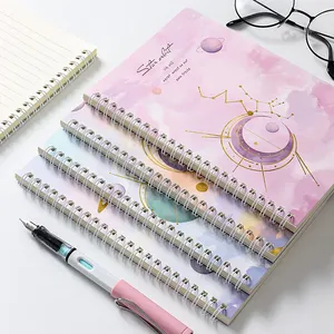 A5 coil notebook NP-030054 Simple and portable thickened material horizontal line format 3 styles shipped randomly