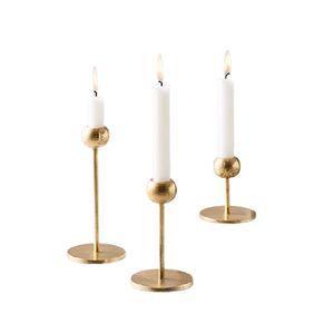 Bougeoir de couleur noire en fer forgé ensemble de taille différente de trois bougeoirs pour décor d'hôtel et de mariage - Product Image 2