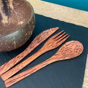 ชุดชามกะลามะพร้าวพร้อมกล่องส่งไปยังคลังสินค้าทั่วโลกชุดช้อนไม้โลโก้ตามสั่ง - Product Image 3