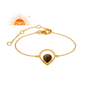 ลาบราดอไรต์ธรรมชาติพลอยสร้อยข้อมือเงินเครื่องประดับเงินสเตอร์ลิงเชื่อมโยงห่วงโซ่สร้อยข้อมือเครื่องประดับผู้จัดจำหน่าย - Product Image 1