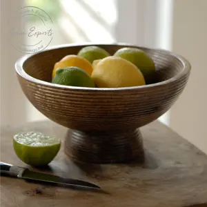 Best Quality Handmade Großhändler für Mango Holz flache Schüssel für Lagerung Früchte