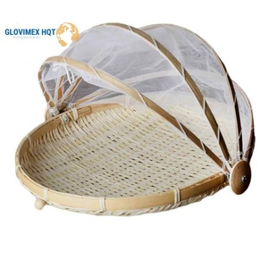 Plateau en bois et bambou au rotin, 1 pièce, nouveau design, résistant, pour cadeaux de pendaison de crémaillère du Vietnam - Product Image 1
