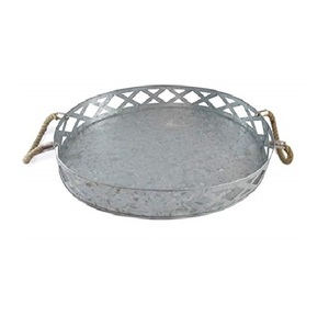 Nouveau plateau de service décoratif ovale en métal galvanisé, forme moderne, qualité commerciale, finition polie, personnalisable - Product Image 6