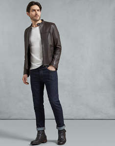 Blouson d'hiver en cuir homme, de marque, sur mesure, Style italien, nouvelle collection - Product Image 3