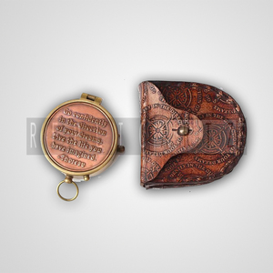 Vintage Brass Poem <b>Compass</b> with Leather Box Decorative Object | <b>Antique</b> Nautical Pocket <b>Compass</b> Gift for Father Husband & travel - Product Image 4