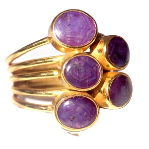 925 Sterling bạc tối giản nhẫn với mạ vàng cho đám cưới hoặc bên <span class=keywords><strong>Ruby</strong></span> bezel thiết Inlay - Product Image 1