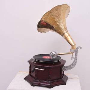 Cuerno de latón de estilo moderno de alta calidad y reproductor de Gramófono de madera para uso doméstico - Product Image 2