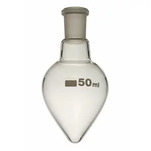 Zeer Pure Kwaliteit Laboratorium Borosilicaatglas Peervorm Kolf Enkele Nek In Verschillende Grootte 5Ml Tot 100Ml Voor wetenschappelijke Lab