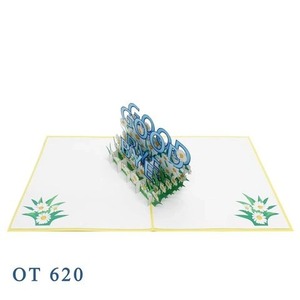 Top tendance au revoir 3D Pop Up cartes découpées au laser à la main Vietnam Design cadeaux personnalisés et artisanat meilleur choix carte de voeux produit - Product Image 3