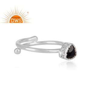 Anillo de Plata de Ley 925 con gema en forma de triángulo para mujer, sortija, plata esterlina - Product Image 3