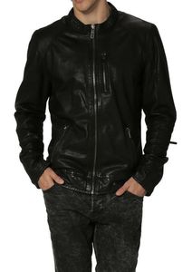 Chaqueta de motorista Unisex de cuero negro con cremallera, alta calidad, disponible en todos los colores - Product Image 2