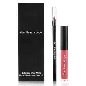 Lápiz labial líquido mate, delineador de labios, lápiz de maquillaje resistente al agua, Kits de brillo de labios