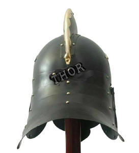 หมวกกันน็อคยุคกลาง,หมวกกันน็อคแบบยุคกลางหมวกกันน็อคสีดำโปแลนด์โบราณสวมใส่ได้ทำด้วยมือเกจ18ชั้นสายหนังเหล็ก - Product Image 4