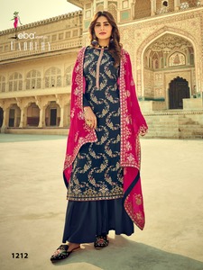 Ensemble de costumes Churidar en fausse Georgette, 8 pièces, costumes de travail, prêt à porter, Collection 2021 - Product Image 5