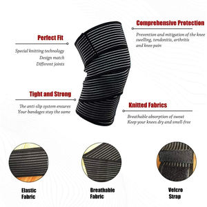 Unisex Breathable Fitness Weightlifting <b>Knee</b> Wraps Powerlifting <b>Knee</b> Wraps Protective With Custom Logo - Product Image 5