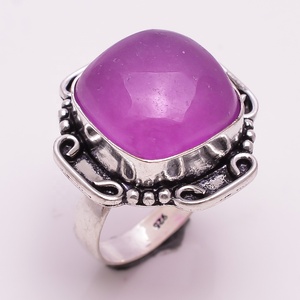 Simple Design Wedding Jewelry Silver <b>oxidized</b> Glass Quartz Gemstone Ring - Product Image 3