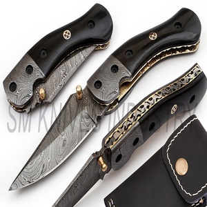 Couteau pliant artisanal en acier Damas fabriqué par Sm Knives Industry (smk1264) - Product Image 2