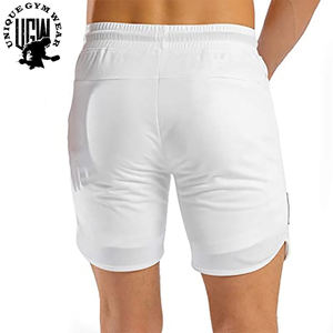 Pantalones cortos de entrenamiento de gimnasio para hombre al por mayor, pantalones de chándal de entrenamiento ajustados sólidos, pantalones de chándal con bolsillo, estambre, impermeables, de secado rápido, transpirables - Product Image 2
