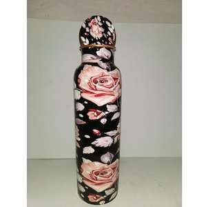 Bouteille d'eau en cuivre pur avec autocollant vert Antique, 1 pièce, Thermos isolé anti-fuite fait à la main pour accessoires de Bar 28 OZ - Product Image 4