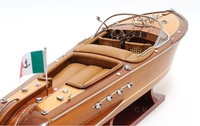 Bateau RC Riva Aquarama 89cm, modèle nautique en bois peint, prêt à l'emploi avec support de présentation, décoration d'intérieur, cadeau de vacances