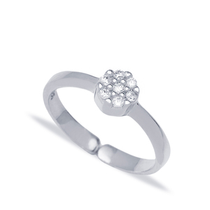 Bagues géométriques minimalistes et rondes pour femmes, bijoux en argent Sterling ajustable, fait à la main, populaire, nouvelle collection - Product Image 3