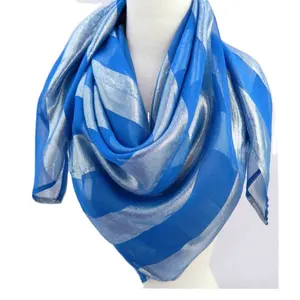 Fancy Trendy Customised New Design Multi Colour 2" Lurex Chiffon Scarf With Less Space In Between For Export In B ulk