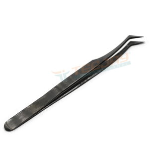 Pinzas para Extensión de Pestañas TEEJAY ELT-334 de Acero Inoxidable de Alta Calidad, Color Plateado, Punta Lisa, Resistentes al Óxido, 12 cm, Color Personalizado - Product Image 1