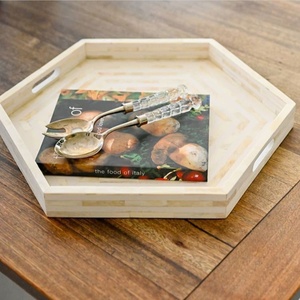 Plateau de service moderne en MDF, design floral, incrustation nacre, motif résine, idéal pour la maison, l'hôtel et la cuisine – Vente directe usine - Product Image 4