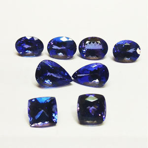 Cojín de piedras preciosas curativas sueltas Certificado de alta calidad de corte facetado de forma mixta de tanzanita azul natural, piedra de forma cuadrada de pera OEM - Product Image 1