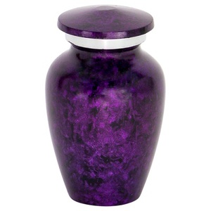 Juego de cuatro urnas de cremación de latón con acabado impreso de esmalte de aluminio metálico con base urnas de cenizas humanas de recuerdo funerario - Product Image 3