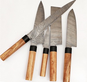 Juego de 5 Cuchillos de Cocina de Acero al Carbono con Mango de Madera de Olivo y Pakka, Cuchillo de Cocina Afilado para Herramientas de Cocina - Product Image 3