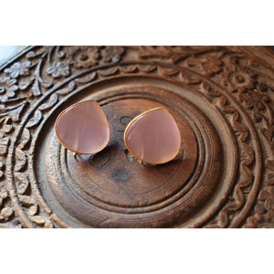 trending latest <b>fashion</b> handmade golden matte finishing brass stone stud <b>hoop</b> <b>earing</b> for girls and women - Product Image 1