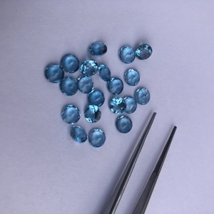 Piedra de Topacio Azul suizo Natural de 6mm, piedras preciosas sueltas de corte redondo facetado, venta al por mayor, piedras semipreciosas para la fabricación de joyas en línea ahora - Product Image 2