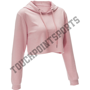 เสื้อแขนยาวมีฮู้ดสำหรับผู้หญิง,เสื้อครอปยิมเย็บริม - Product Image 4