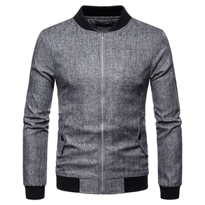 Fashion Linen Casual <b>Jacket</b> Men Autumn Winter Zipper Varsity <b>Jacket</b> Slim <b>Jackets</b> - Product Image 1