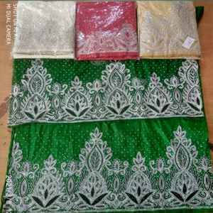 Envoltura multicolor con cuentas pesadas de seda George para mujer africana de calidad superior, el mejor valor a un precio económico - Product Image 1