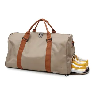 सस्ते फैशन प्रकाश गुना सक्षम यूनिसेक्स सप्ताहांत कैनवास यात्रा बैग सामान निविड़ अंधकार Duffel बैग बड़े उच्च गुणवत्ता