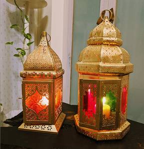 Moroccan <b>Lantern</b> Design | Vintage Decor Lamp, Spectacular Play of Light |Table Lamp+Garden <b>Lantern</b> |Home Decor | <b>Silver</b> Light Ch - Product Image 1