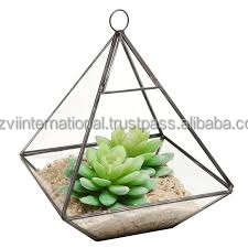 <b>Geometric</b> Metal Gold Powder Coated Glass <b>Terrarium</b> Home Decoration Flower Vases - Product Image 5