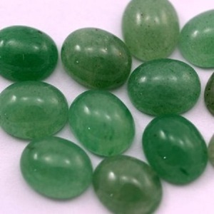 7mm 8mm 9mm pierre d'aventurine verte naturelle ovale lisse dos plat Cabochon pierre précieuse calibrée en vrac fabrication de bijoux Semi précieux - Product Image 1