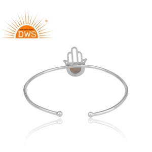 Bazalhamas − bracelet manchette en argent Sterling, modèle de styliste, en pierre précieuse, fumé, vente en gros - Product Image 3