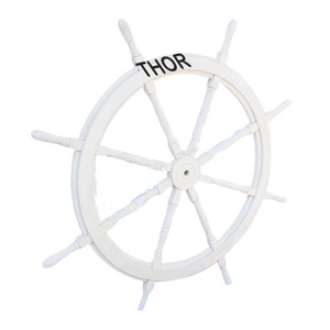 Roue de bateau nautique en bois de 30 pouces à collectionner, volant de capitaine, décoration murale de bureau à domicile, boîtes artisanales en bois - Product Image 4