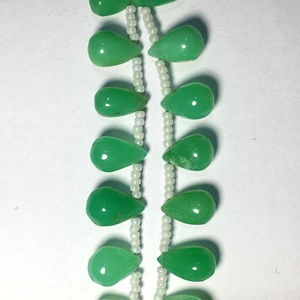 Natural Chrysoprase Teardrop Shape Loose Gemstone Beads Plain <b>Stone</b> for Jewelry Making Wholesale Price Per Strand for <b>Bracelets</b> - Product Image 4